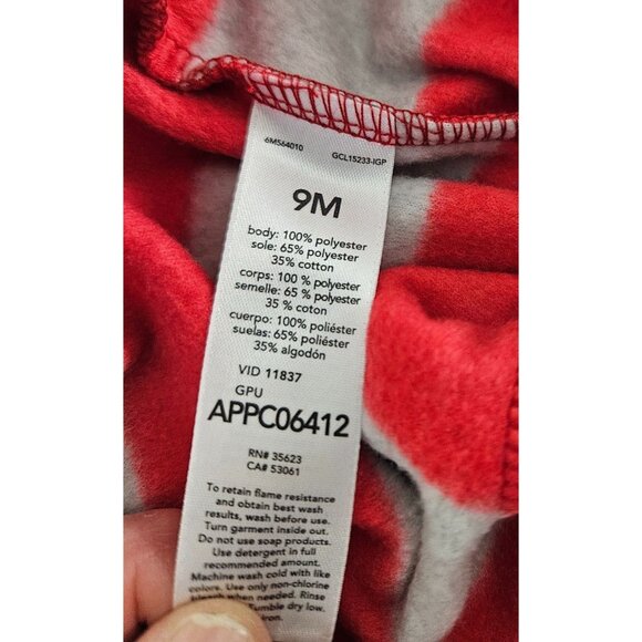 Carters Size 9 M Set of 2 Cozy Baby Pajamas With Holiday Prints & Stripes Soft - Picture 10 of 10